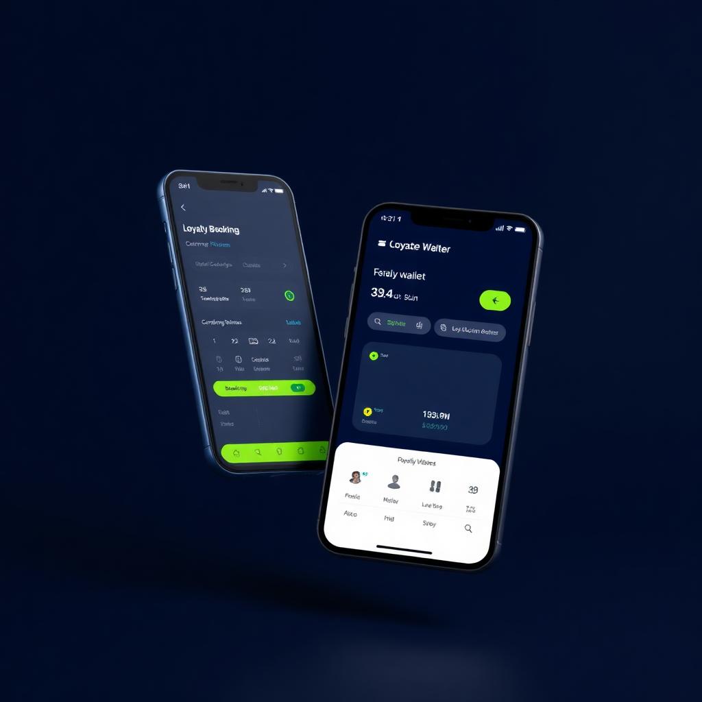 Customer mobile app with booking and loyalty wallet on smartphones