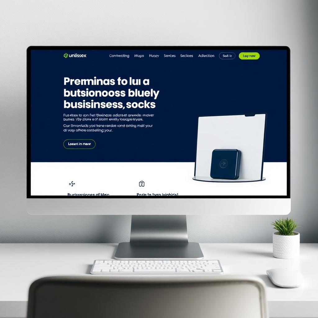 Premium business website on a desktop monitor